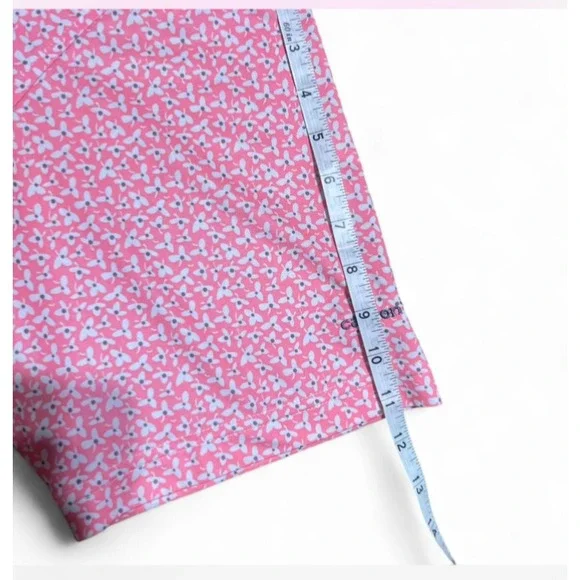 FootJoy‎ Polo Shirt Mens Medium Pink Floral Logo Left Sleeve - Picture 6 of 8